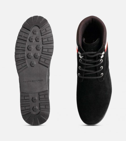 Tommy Hilfiger Jet Black Suede Iconic Chukka Boots