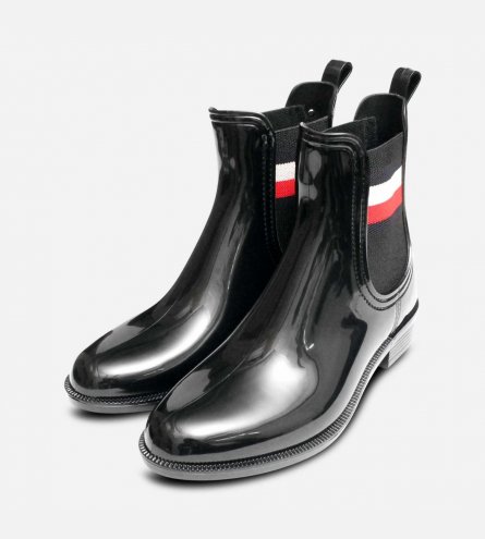 Tommy Hilfiger Womens Chelsea Rainboot Welly in Black