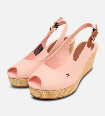 Tommy Hilfiger Elba Light Pink Womens Wedge Sandals