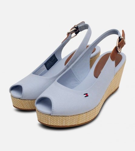 Tommy Hilfiger Elba Baby Blue Womens Wedge Sandals