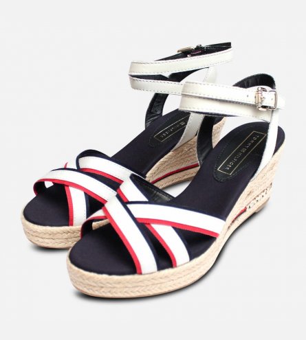 Tommy Hilfiger Red White & Blue Iconic Elba II Wedge Sandal