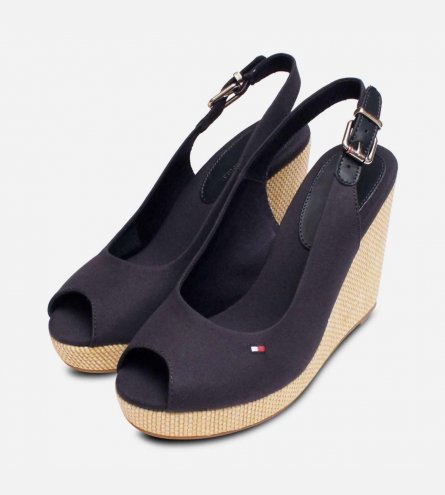 Tommy Hilfiger Womens Navy Blue Wedge Sandals