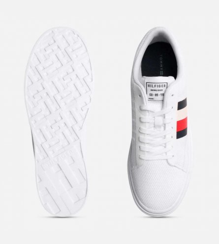 Tommy Hilfiger Knitted White Designer Lightweight Trainers