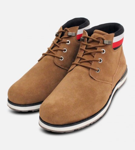 Tommy Hilfiger Sand Suede Iconic Lace Up Chukka Boots