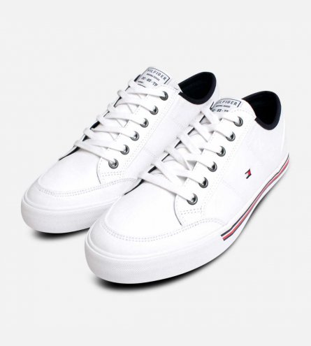 Original Tommy Hilfiger White Canvas Cupsole Sneakers
