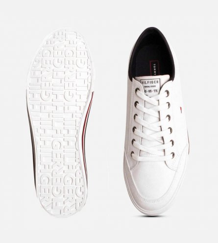Original Tommy Hilfiger White Canvas Cupsole Sneakers