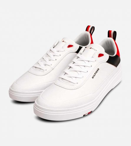 Tommy Hilfiger Premium White Leather Cupsole Shoes