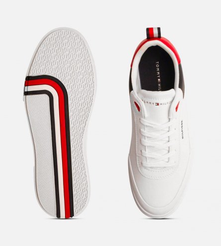 Tommy Hilfiger Premium White Leather Cupsole Shoes