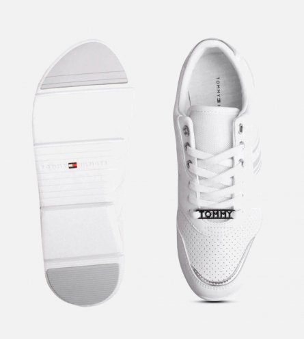 Designer Lightweight Tommy Hilfiger White Metallic Sneaker