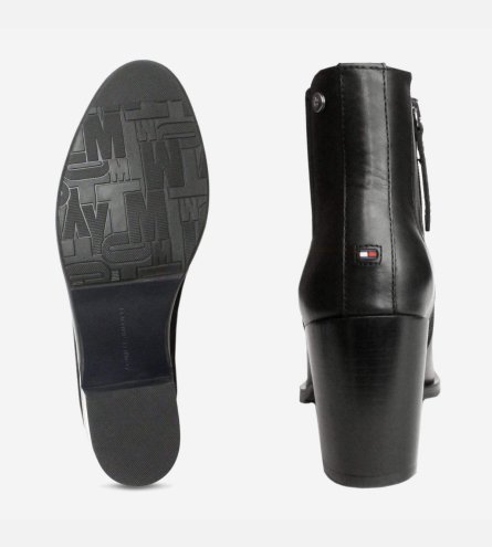 Heeled Tommy Hilfiger Side Zip Black Penelope Boot