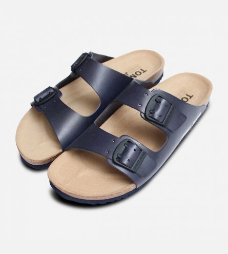 Tommy Jeans Ink Blue Mens Designer Buckle Sandals