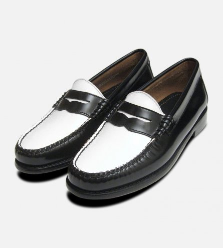 Black & White Ladies Penny Loafers