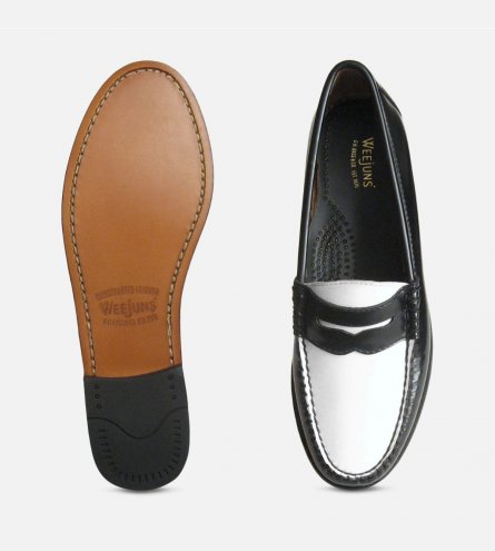 Black & White Ladies Penny Loafers