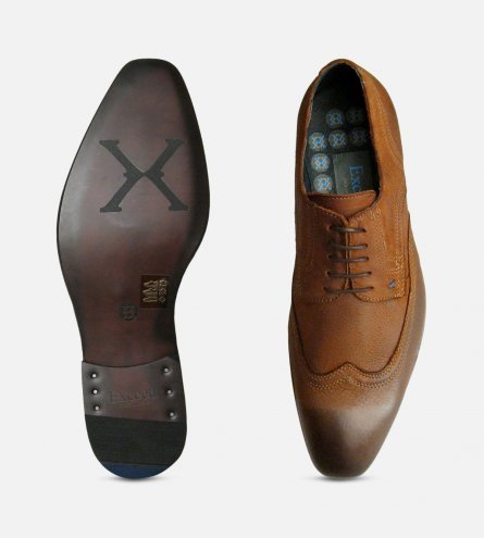 Tan Nubuck Waxy Lace Up Shoes for Men by Designer Brand Exceed