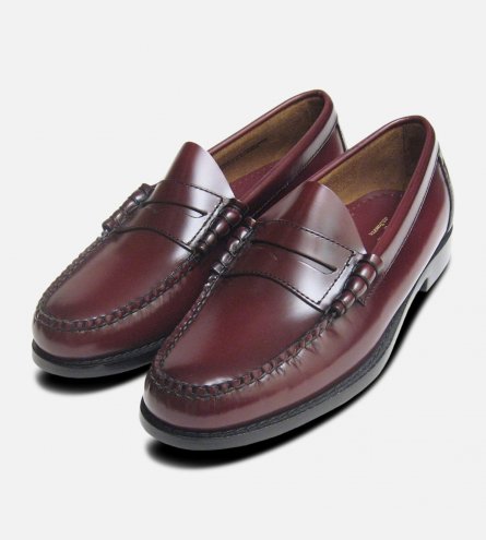 Classic Mens Burgundy Wine Larson Penny Loafers GH Bass Weejuns