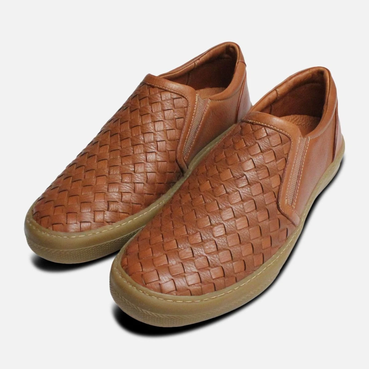 Brown Weave Loafers for Men by Anatomic Shoes display picture 3