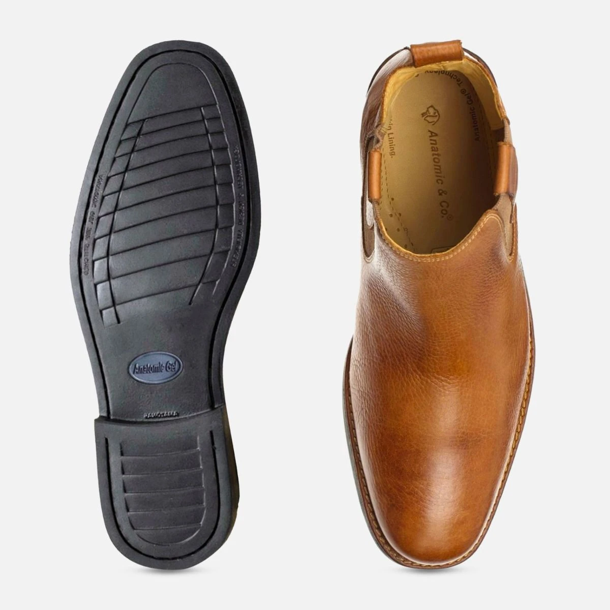 Formal Cognac Mens Chelsea Boots Anatomic & Co display picture 3