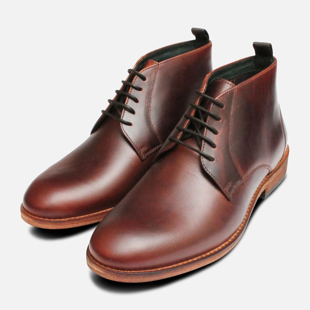 Barbour Attolite Men’s Brown Leather Chukka Boots Size  9 Lace Up Ankle Boots Barbour Brown Leather Readhead Chukka Boots | Harrods US main image 3