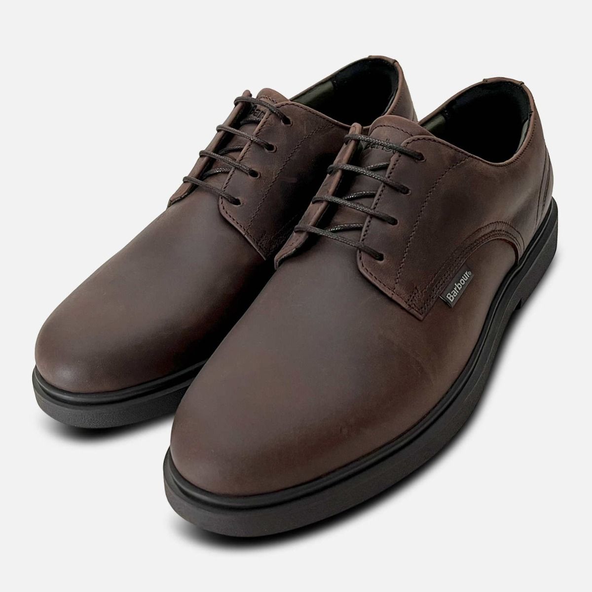 Barbour Brown Leather Shoes Men\'s Size 10 Barbour Premium Waxy Brown Leather Mens Shoes main image 4