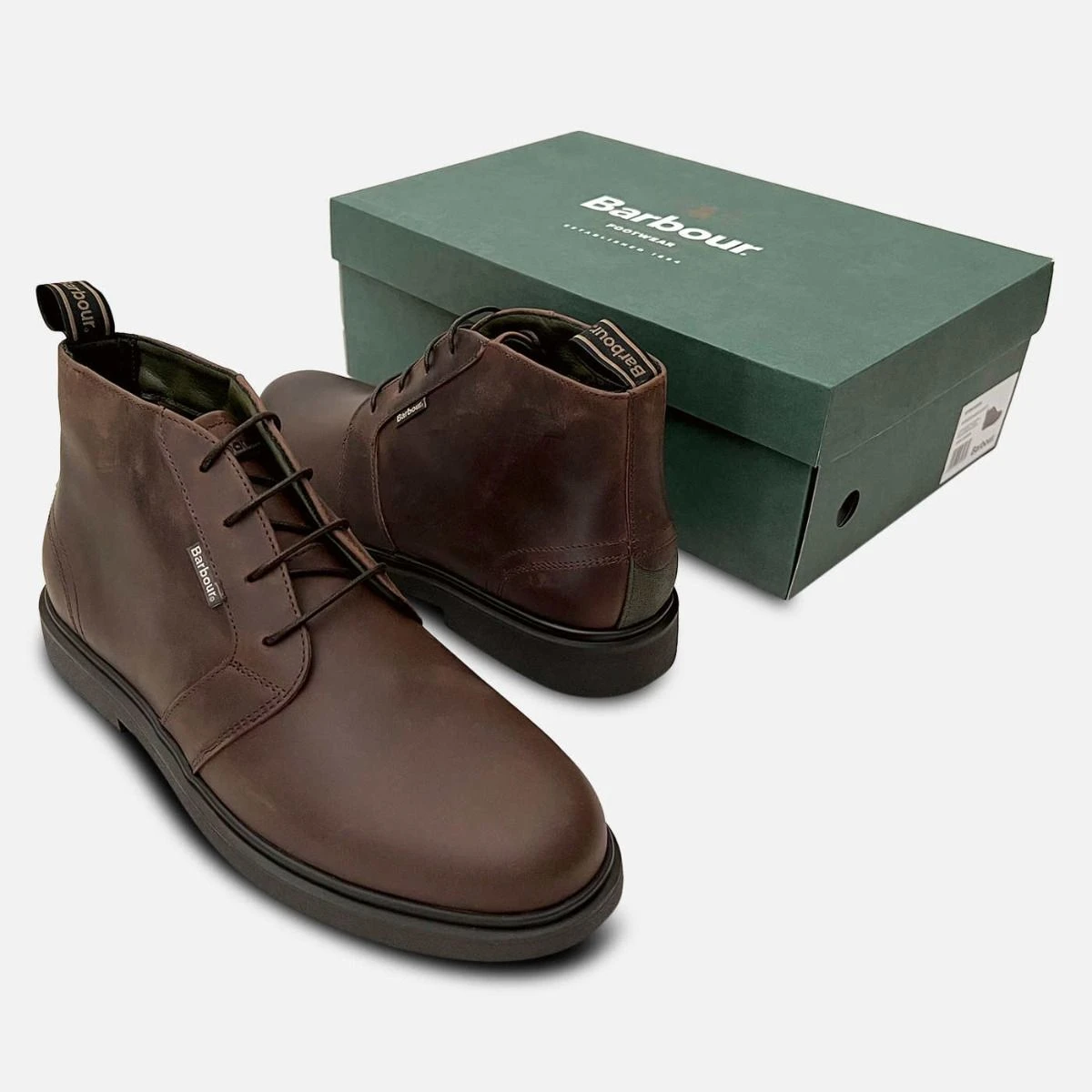 Barbour Attolite Men’s Brown Leather Chukka Boots Size  9 Lace Up Ankle Boots Barbour Brown Leather Readhead Chukka Boots | Harrods US main image 2