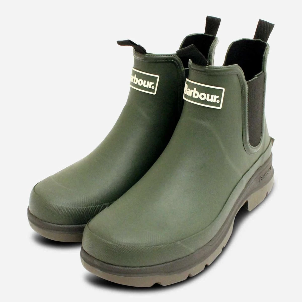 Barbour Nimbus II Olive Green Chelsea Wellington Boot display picture 1