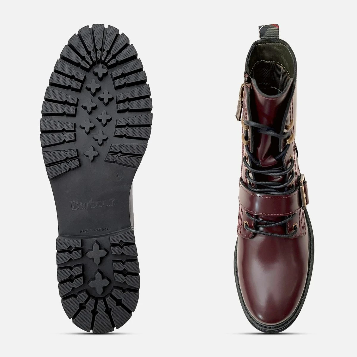 Cherry Womens Designer Barbour レディース38 Barbour Polished Boots Zip Buckle ジャケット・アウター