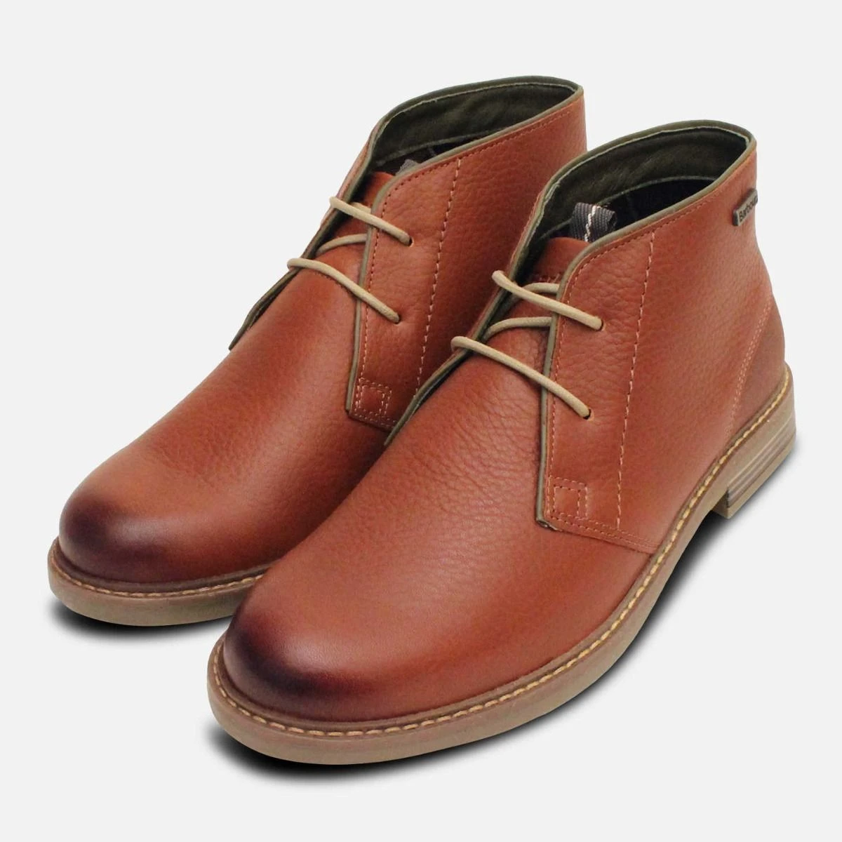 Barbour Men\'s Redhead Brown Leather Chukka Boots Timber Barbour Redhead Chukka Boots Barbour Redhead Chukka Boot: Tan main image 4