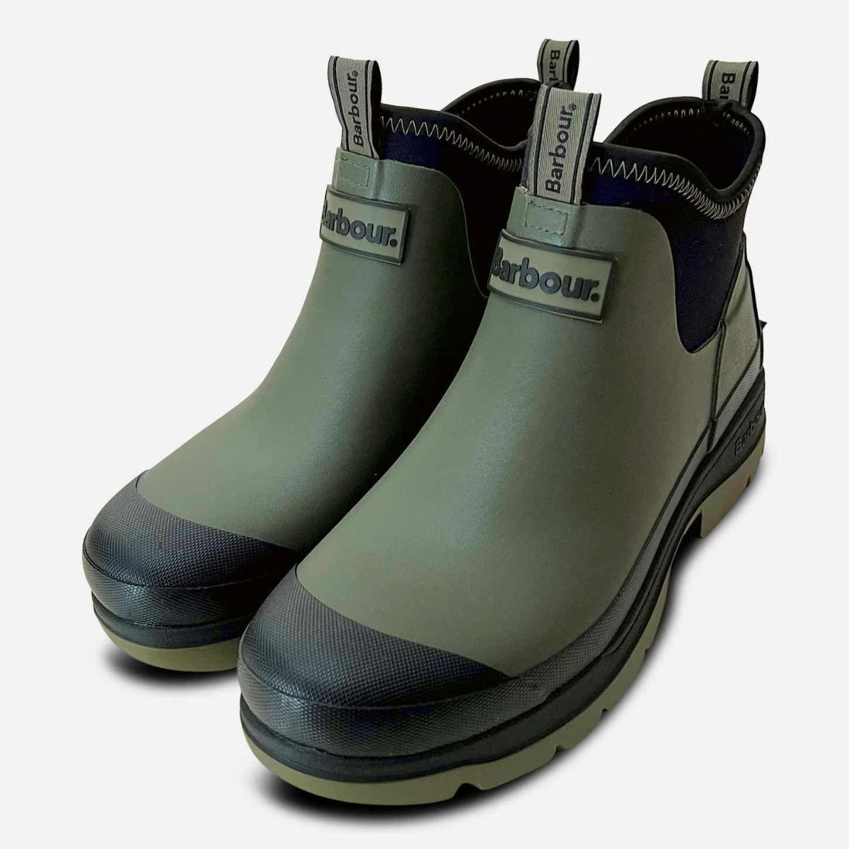 Barbour Olive Green Chelsea Rain Ankle Boots Barbour HALTON CHELSEA WELLY - Wellies - olive/black/olive  main image 3