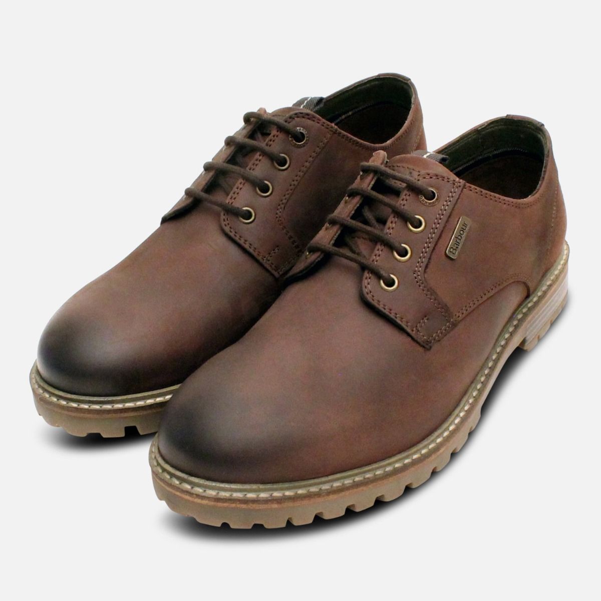 Barbour Premium Waxy Brown Leather Mens Shoes display picture 2