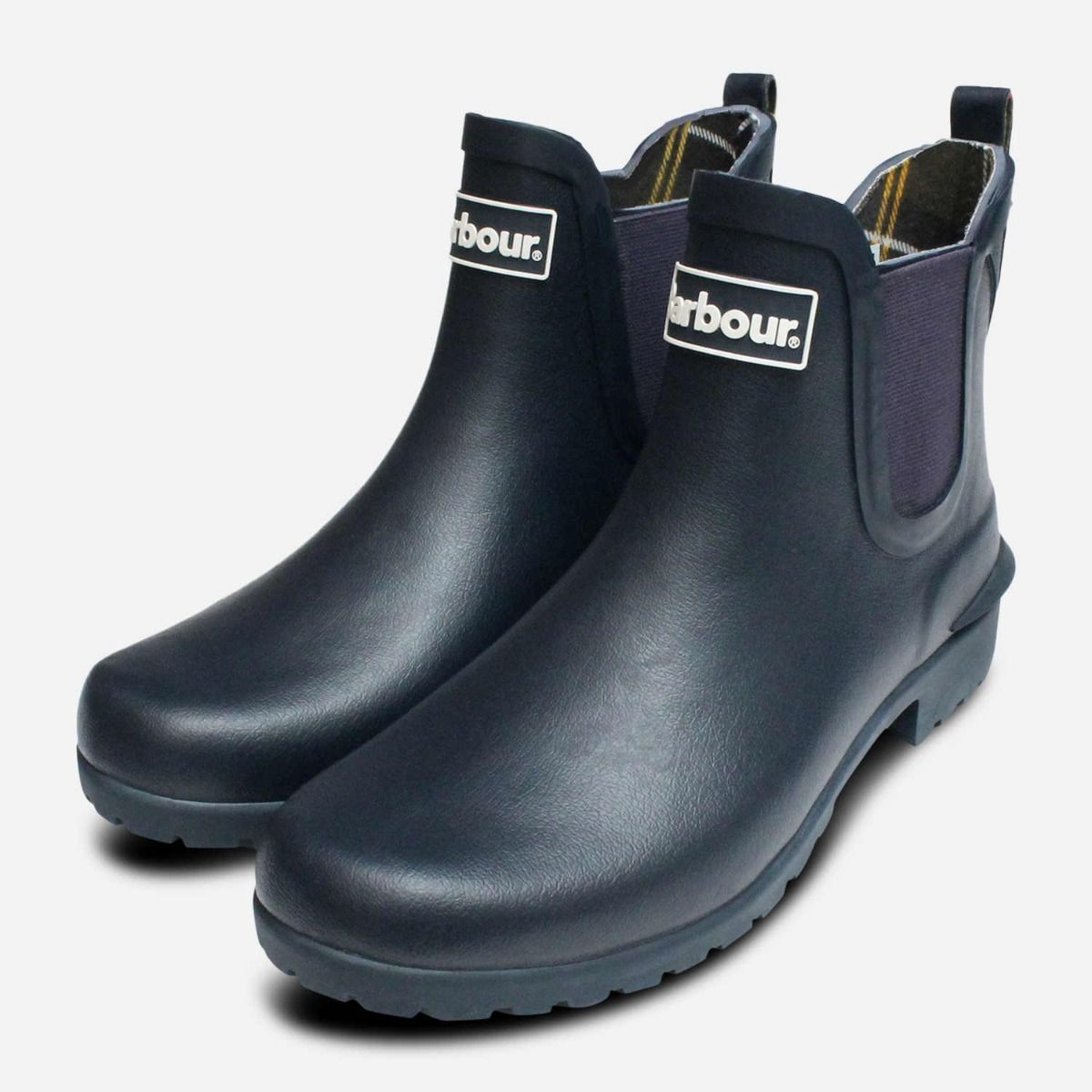 Barbour Ladies Wilton Chelsea Boot Welly in Navy Blue