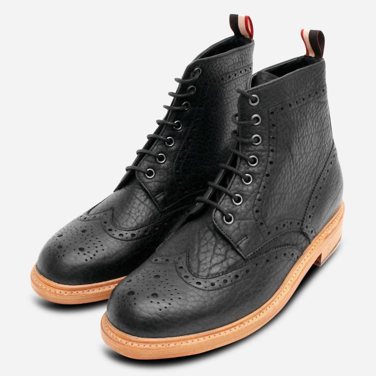 Ben Sherman Black Leather and Gray Tweed‎ Boots Ben Sherman – Tower-London.US main image 2