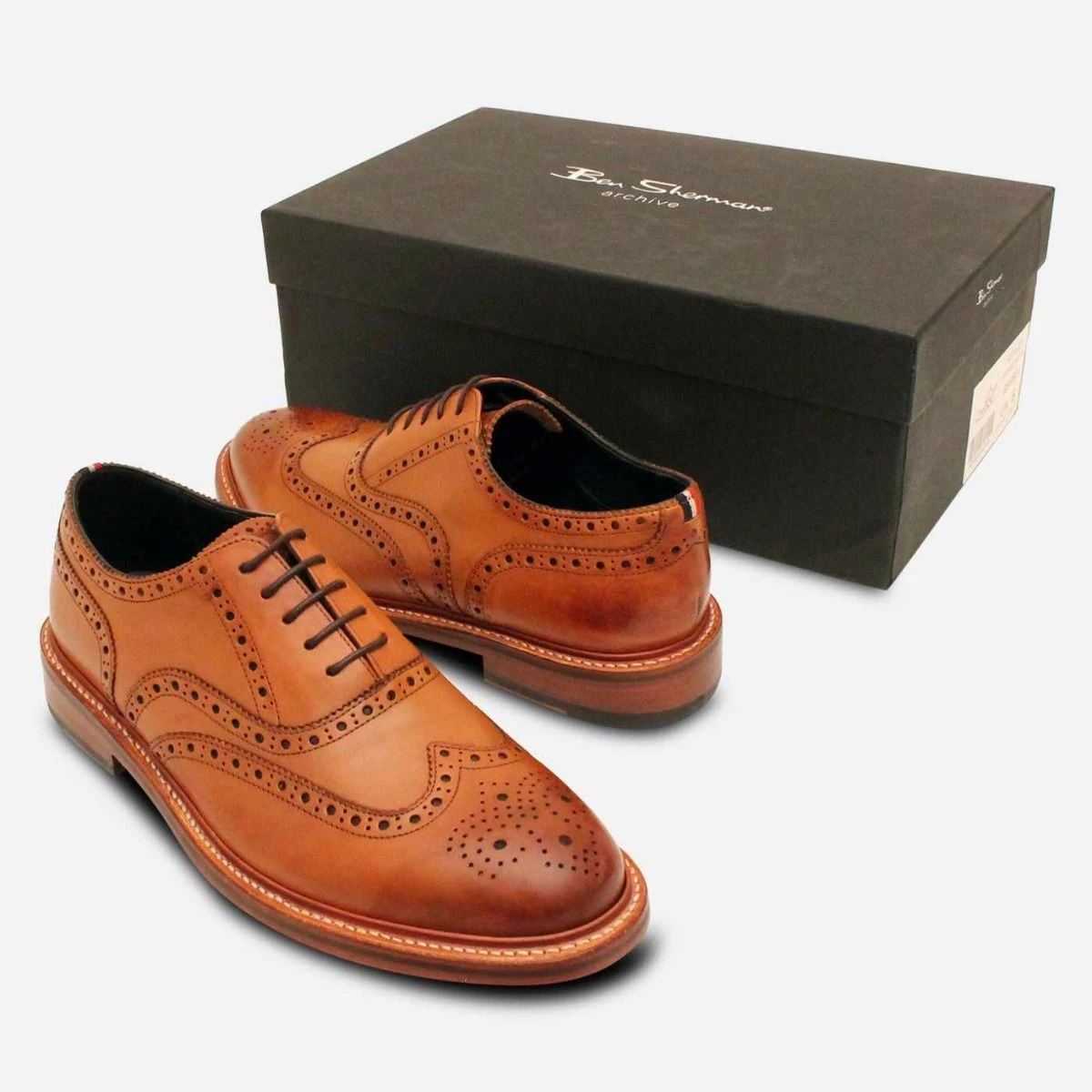 Ben Sherman Brent Men\'s Oxford Longwing Tan Leather Dress Casual Shoes Sz 10.5 BEN SHERMAN Birk Plain Toe BN600194 01B - Shiekh main image 4
