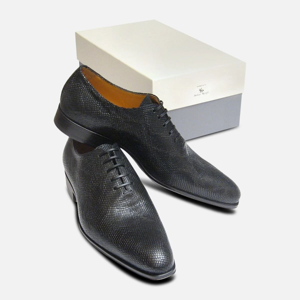 Designer Black Lizard Skin Whole Cut Iguana Mens Italian Shoes display picture 1