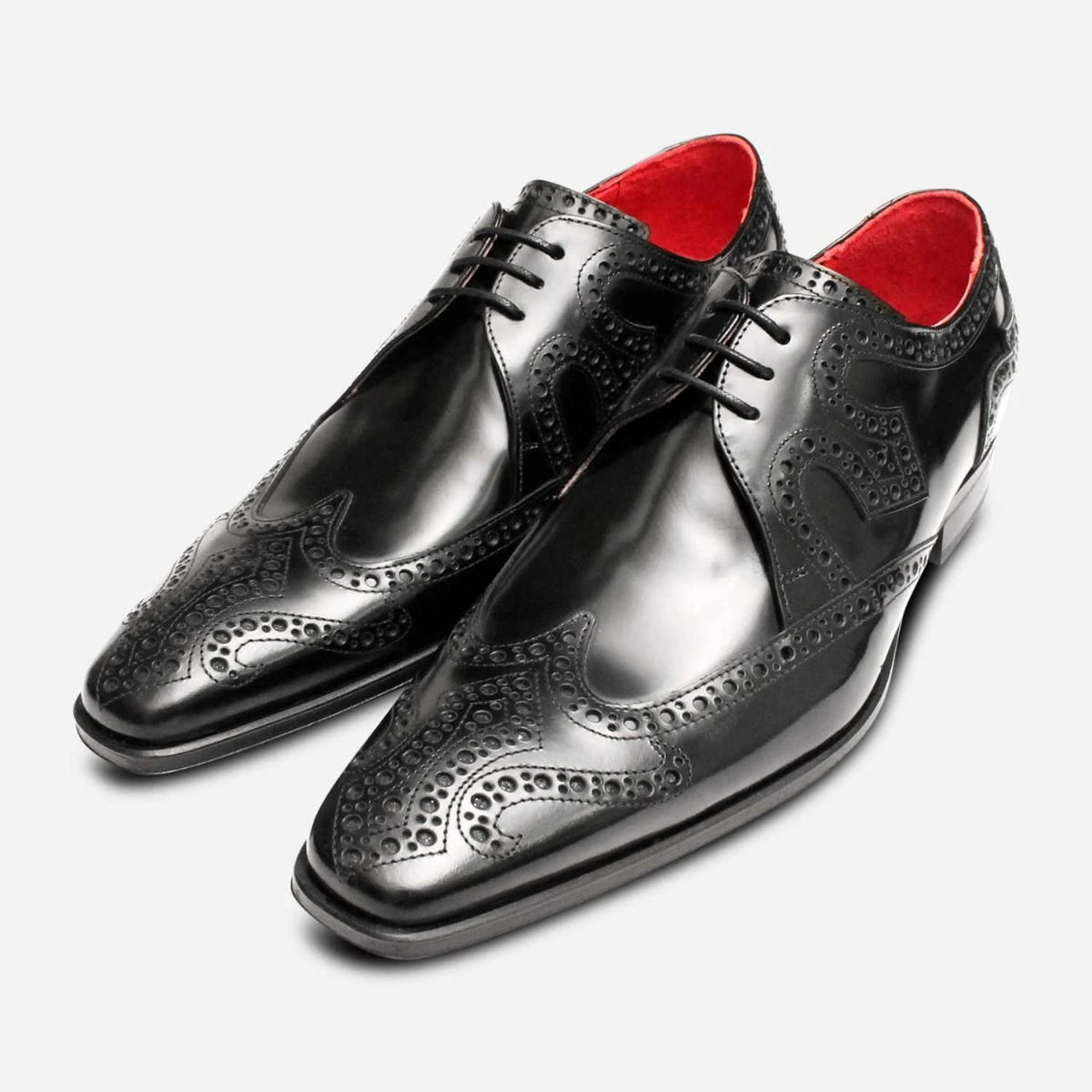Nine West Black Leather Men\'s Oxfords with Red Accents Amazon.com | Nine West Mens Wingtip Lace Up Oxford Shoes  main image 2