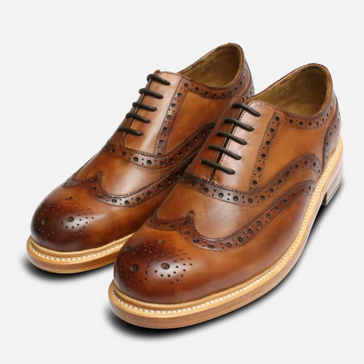 Men\'s Metallic Gold Brogue Derby Oxfords Men Shoe Amali Metallic Gold-035C – Men Suits Direct main image 2