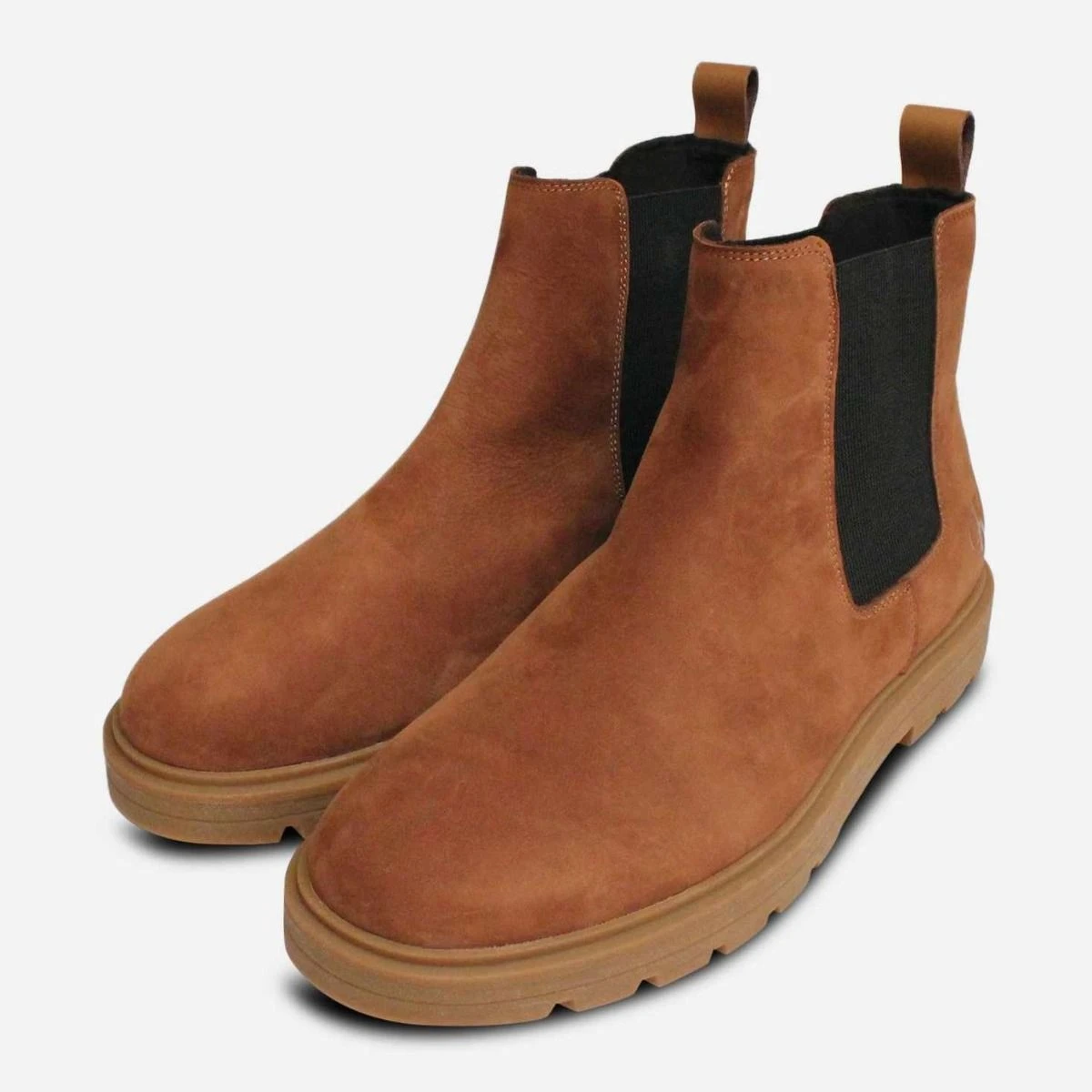 Calvin Klein Men\'s Tan Chukka Chelsea Boots Calvin Klein Declan Crust Leather 34F2238-RUS Mens Brown  main image 2