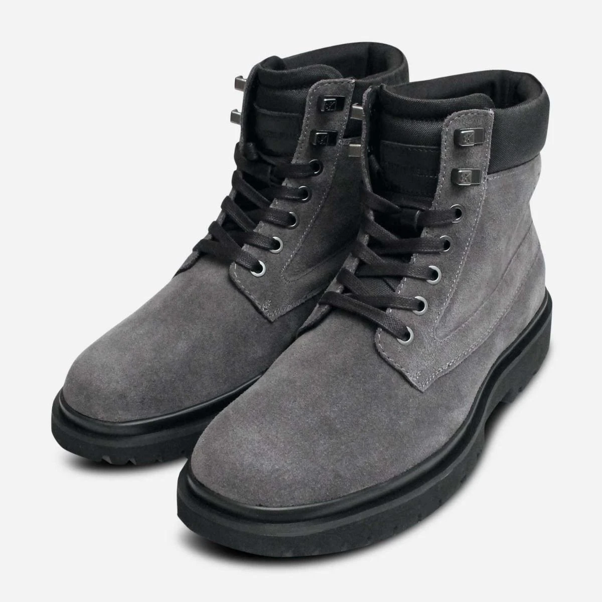 Calvin Klein Men\'s Grey Suede Chukka Boots - Lace-Up Comfort Calvin Klein Black Olive Suede Mens Luxury Hiking Boot main image 4