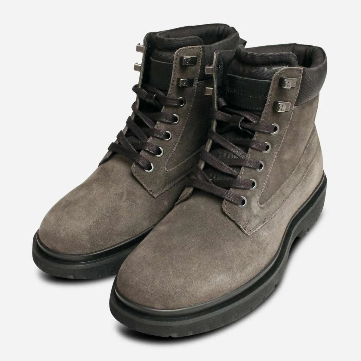 Calvin Klein Black Olive Suede Mens Luxury Hiking Boot display picture 2