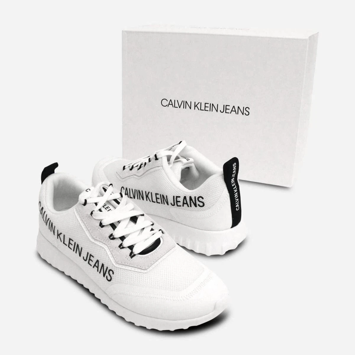 Calvin Klein Jeans Men\'s All-White Marvin Chunky Lace-Up Sneakers Shoes Calvin Klein Premium White Lace Up Mens Sneakers main image 3