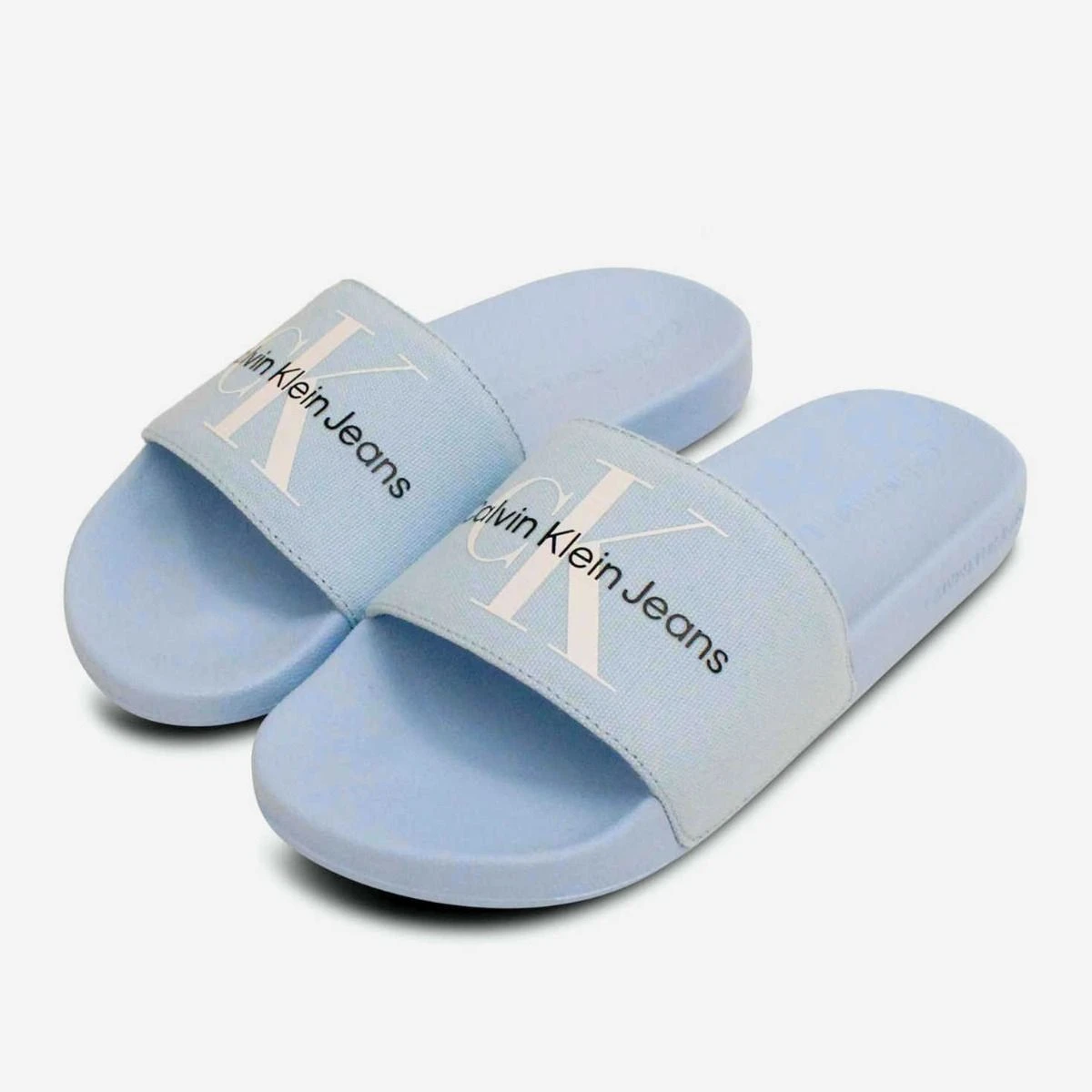 Calvin Klein Light Sky Blue Designer Slider Sandals