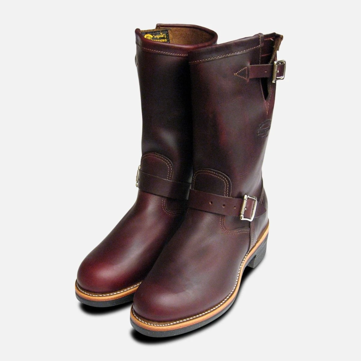 Chippewa 11 inch Cordovan Leather American Hide Engineer Boots in
