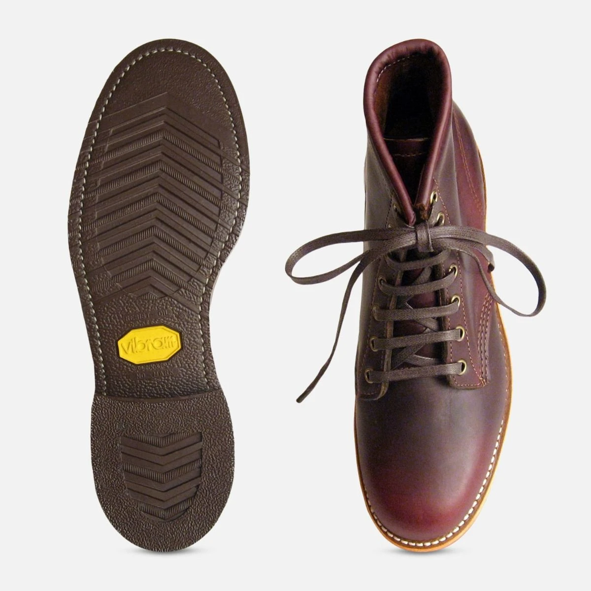 Chippewa Service Boots | Burgundy Cordovan Leather | Made in USA | Vibram Sole Chippewa Shoes Cordovan Leather Dark Burgundy 1901M20 Vibram  main image 4