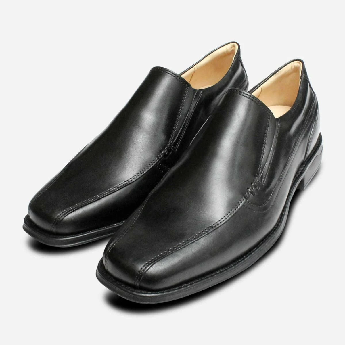 Square Toe Formal Loafers in Black by Anatomic Shoes