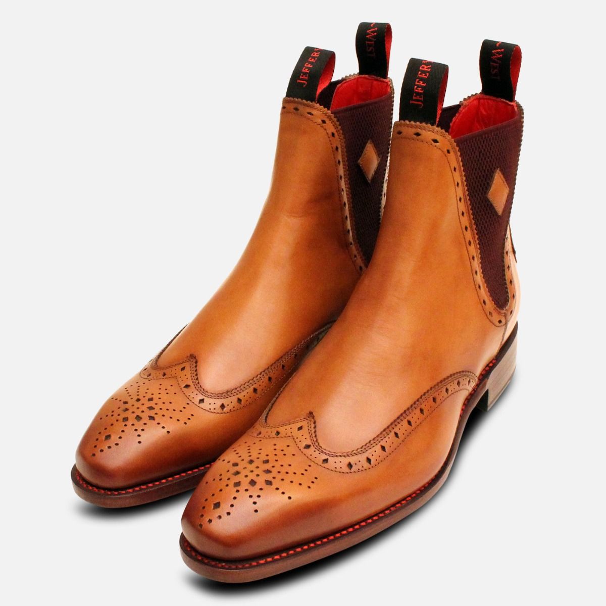Jeffrey West Tan Chelsea Western Boots Size 9.5 Jeffery West Premium Antique Tan Diamond Chelsea Boots main image 2