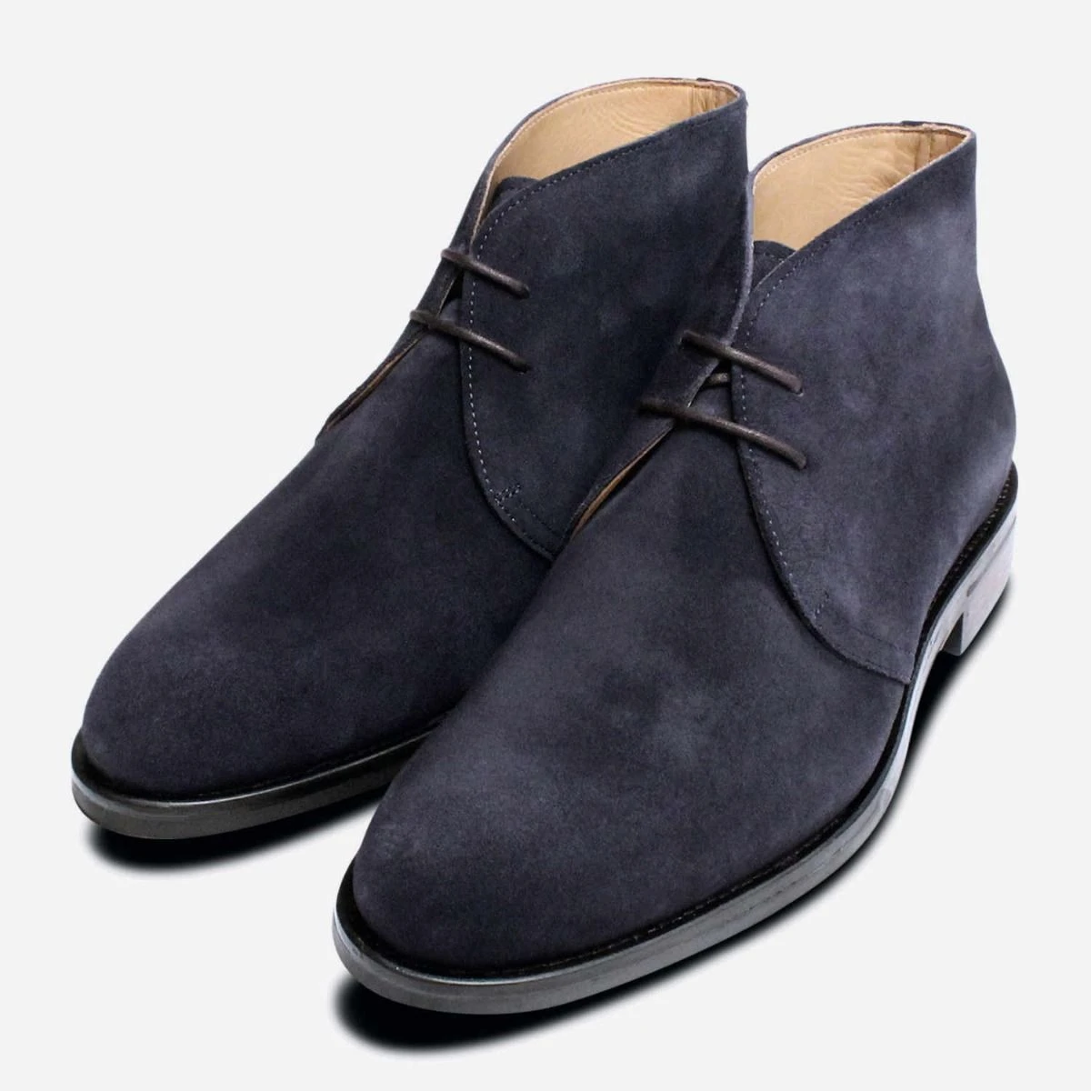 Mens John Varvatos Blue Suede‎ Ankle Chukka Comfort Dress Boots Size 10.5 M GUC Navy Blue Suede Chukka Boots: Handmade Leather Derby Ankle  main image 3