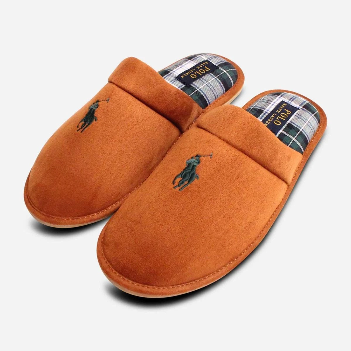 Polo Ralph Lauren Klarence Men\'s Scuff Slippers Sz 8 Memory Foam Slide On Brown 8eab4fb7-bea6-42c4-bb39-  main image 3