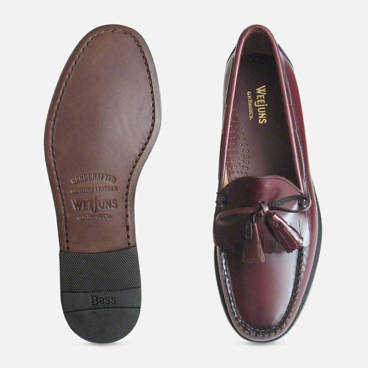 WEEJUNS® BY G.H. BASS & CO Burgundy Tassel Loafers Men’s Size 7 $355 GH Bass Weejuns Leather Loafers Men 8.5D Wine Burgundy  main image 3
