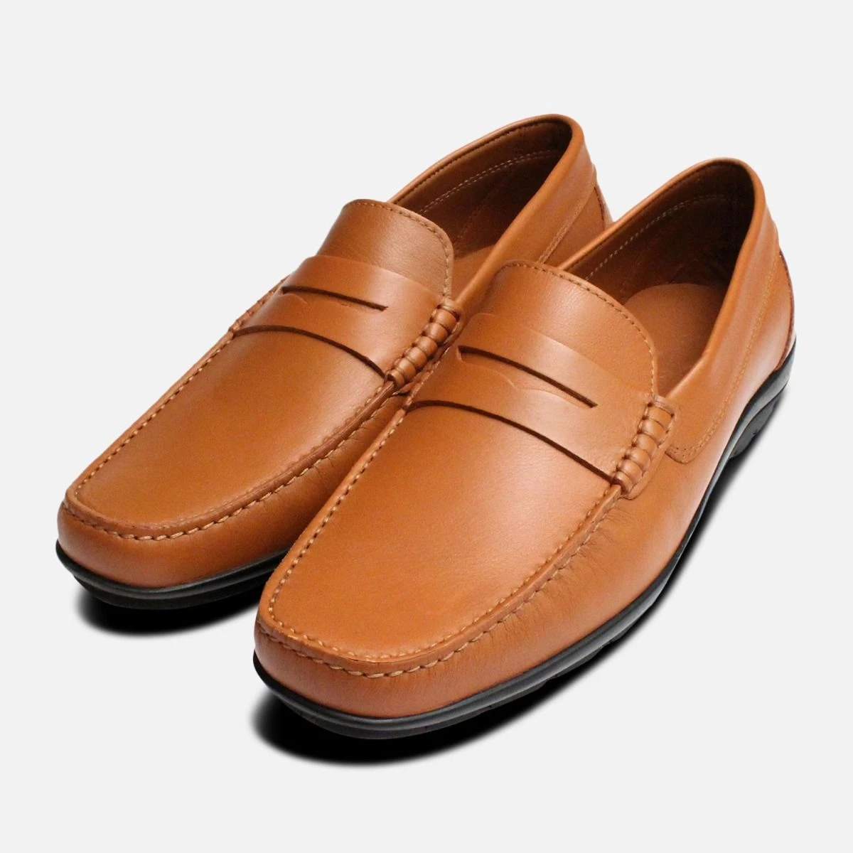 Luxury Tan Brown Italian Moccasins by Arthur Knight Shoes