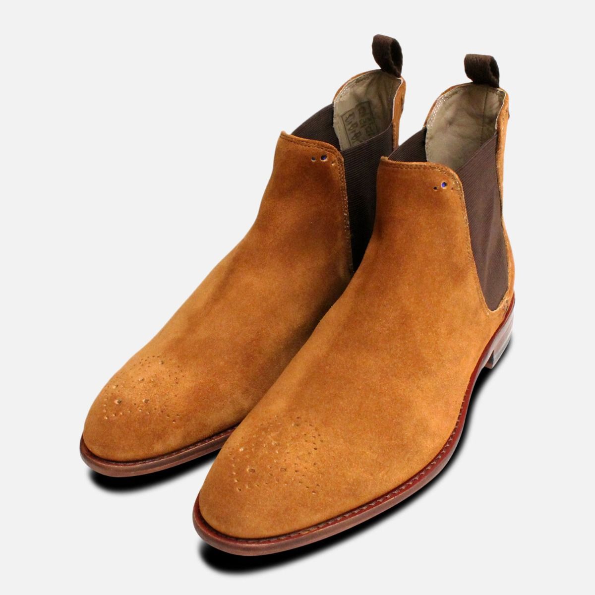 Light Brown Suede Chelsea Boot Brogues Oliver Sweeney