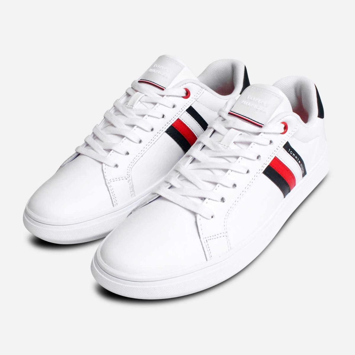 Tommy Hilfiger Mens White Lace Up Low Top Athletic Sneaker Shoes Size 11M Amazon.com | Tommy Hilfiger, Mens, Rezmy, White/Navy, 7, D  main image 2